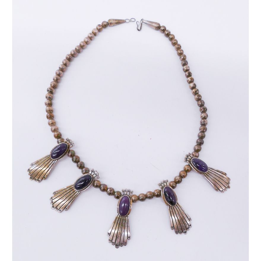 Teme Sterling and Charoite Necklace
