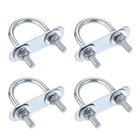 UXCELL ROUND U-BOLTS 4 SETS 1.06"(27MM) INNER WIDTH 53MM LENGTH STEEL M6 WITH NUT, PLATE, WASHER
