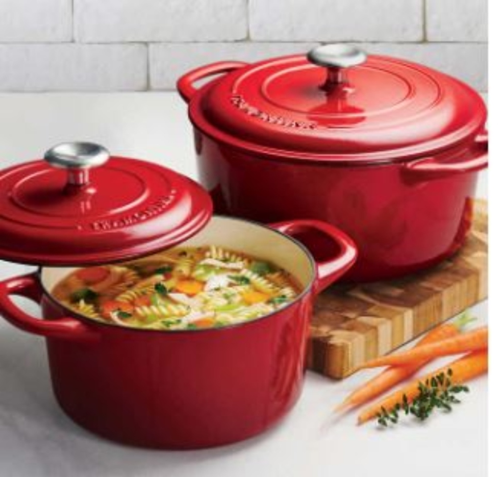 Enameled Cast Iron Dutch Oven Set Vanzant Auctions