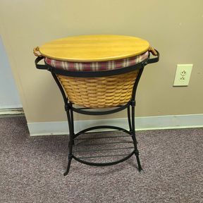 Longaberger 2008 Beverage Tub Basket with Wrought Iron Stand