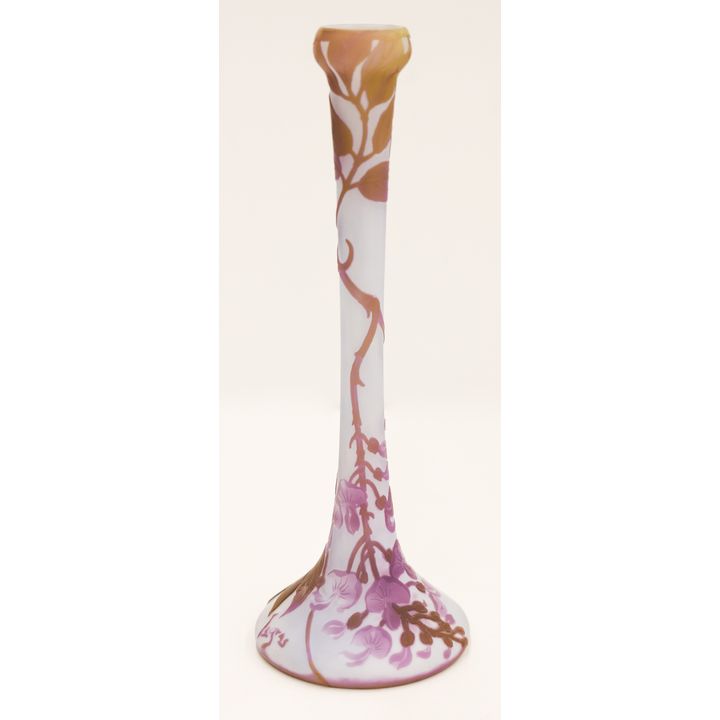 Legras Wisteria Cameo Glass Tall Vase
