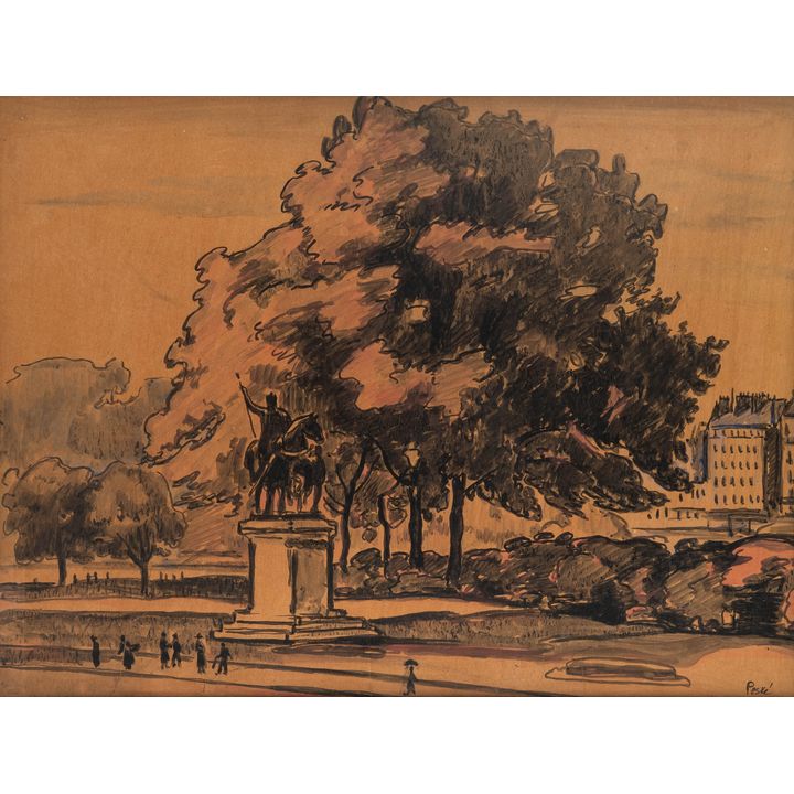 Jean Peské | Pomnik Karola Wlk. przy katedrze Notre Dame w Paryżu