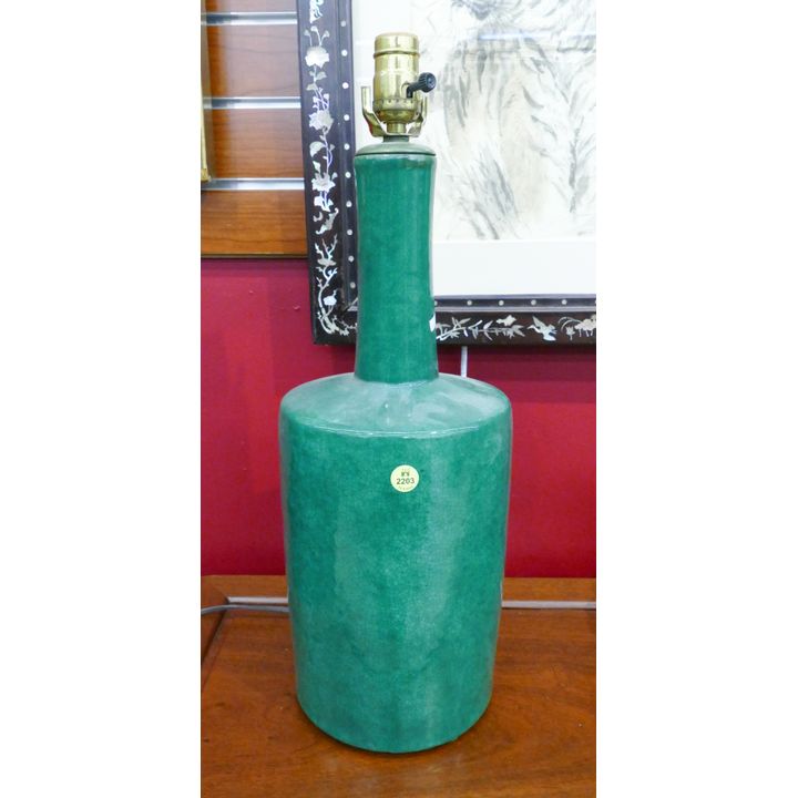 Antique Chinese Green Crackle Glaze Vase Lamp- 21''