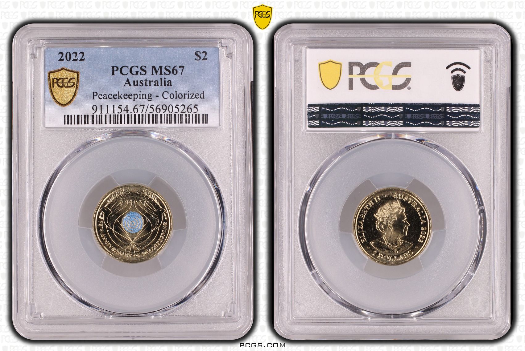 Peacekeeping - Colorized, Two Dollar, 2022, PCGS MS67