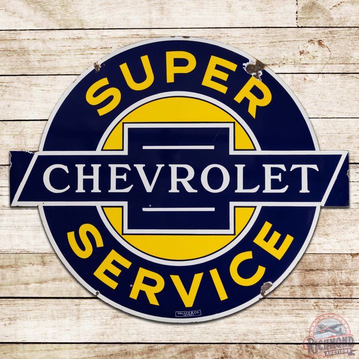 42" Chevrolet Super Service DS Porcelain Sign