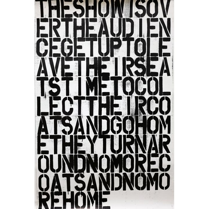Christopher Wool 'Untitled  (The Show is Over)'