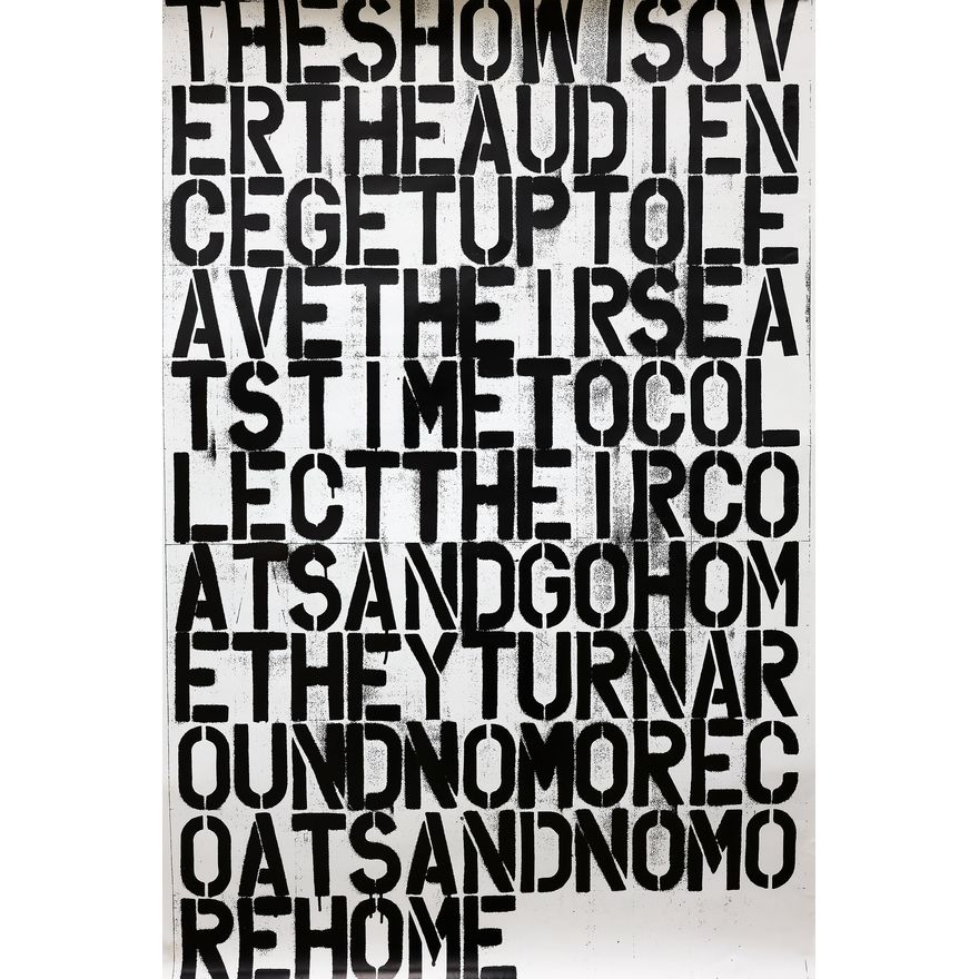 Christopher Wool 'Untitled  (The Show is Over)'