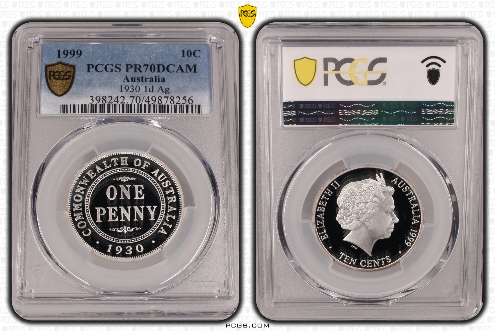 1930 1d Silver, Ten Cent, 1999, PCGS PR70DCAM
