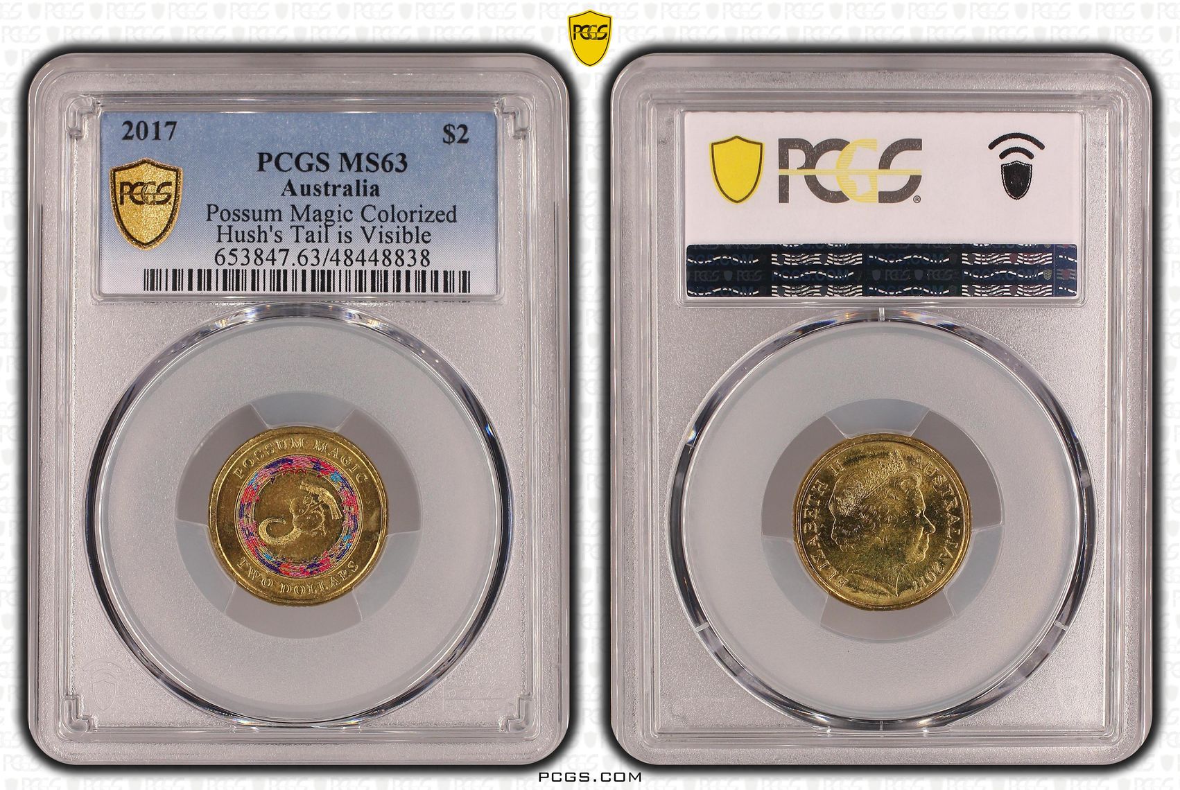 Elizabeth II, Possum Magic - Hush's Tail is Visible, Two Dollar, 2017, PCGS MS63