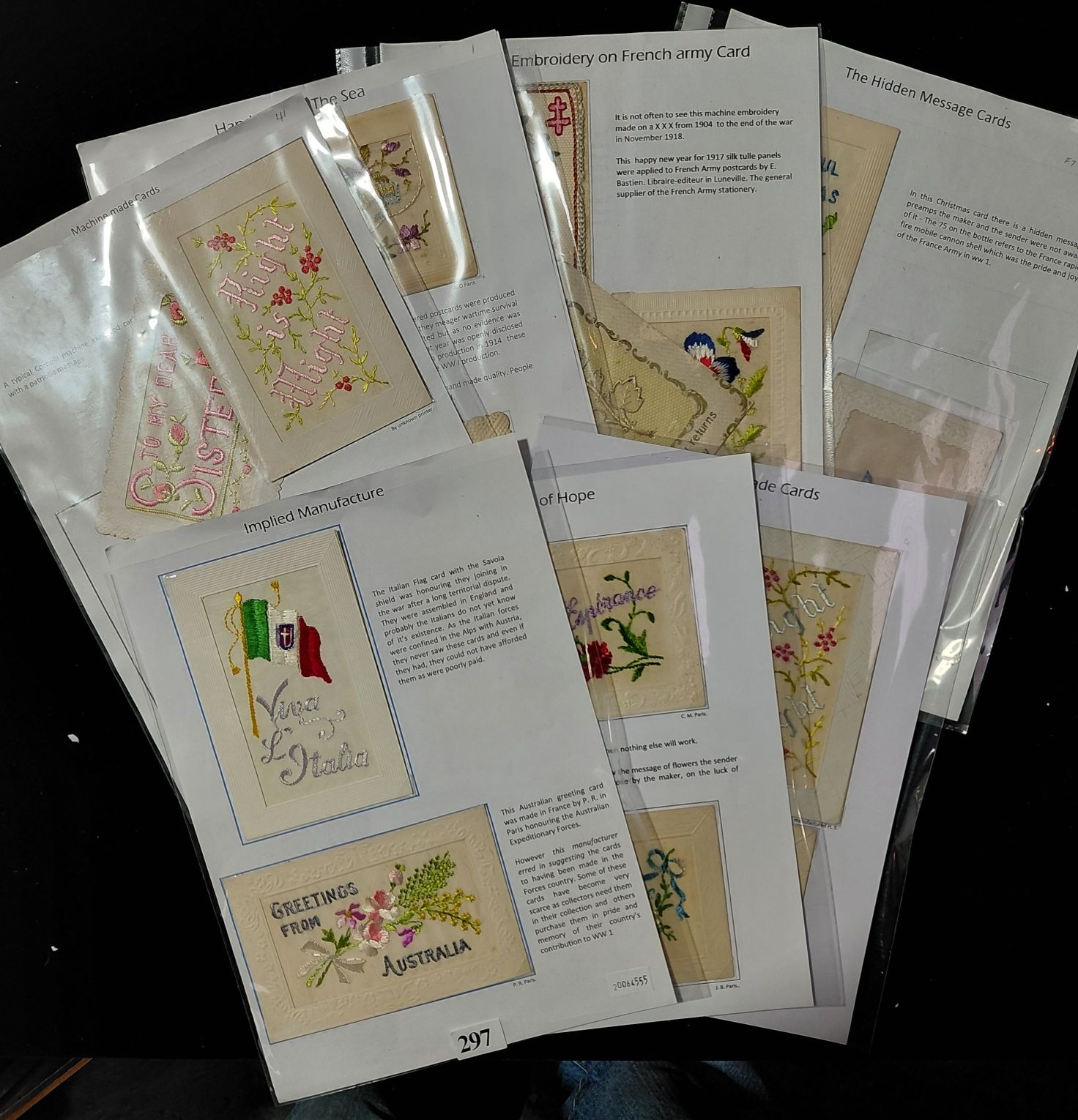 297 · SILK POSTCARDS - WWI GREETINGS