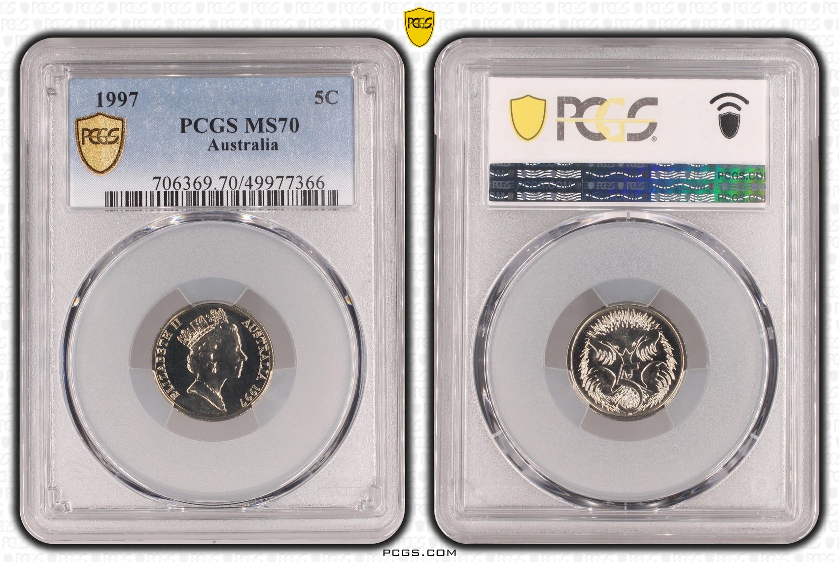 Sole Top Pop 1/0, Five Cent, 1997, Pcgs Ms70
