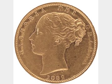 1882 Queen Victora Young Head Sydney Shield Gold Sovereign.