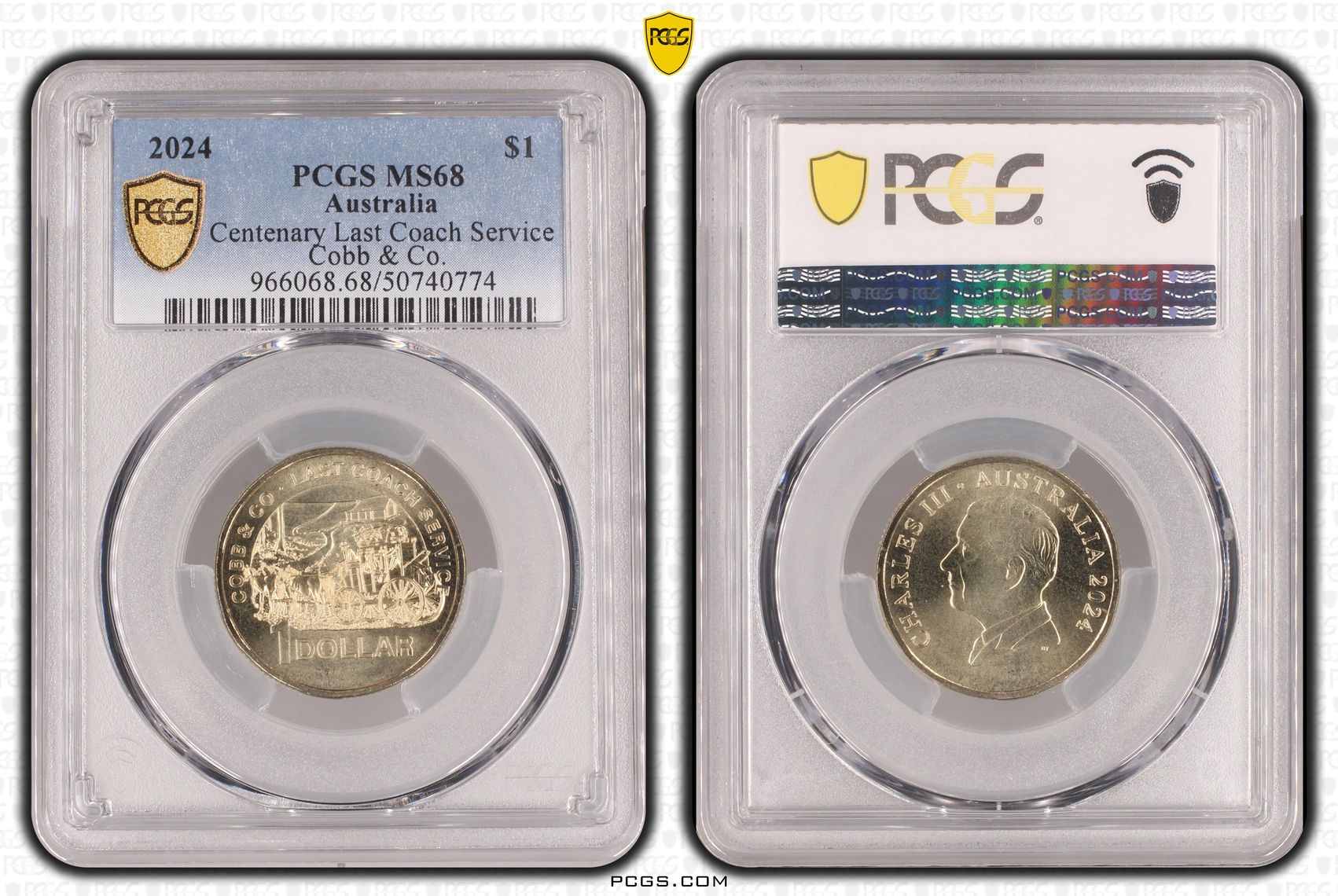 Centenary Last Coach Service , One Dollar, 2024, PCGS MS68
