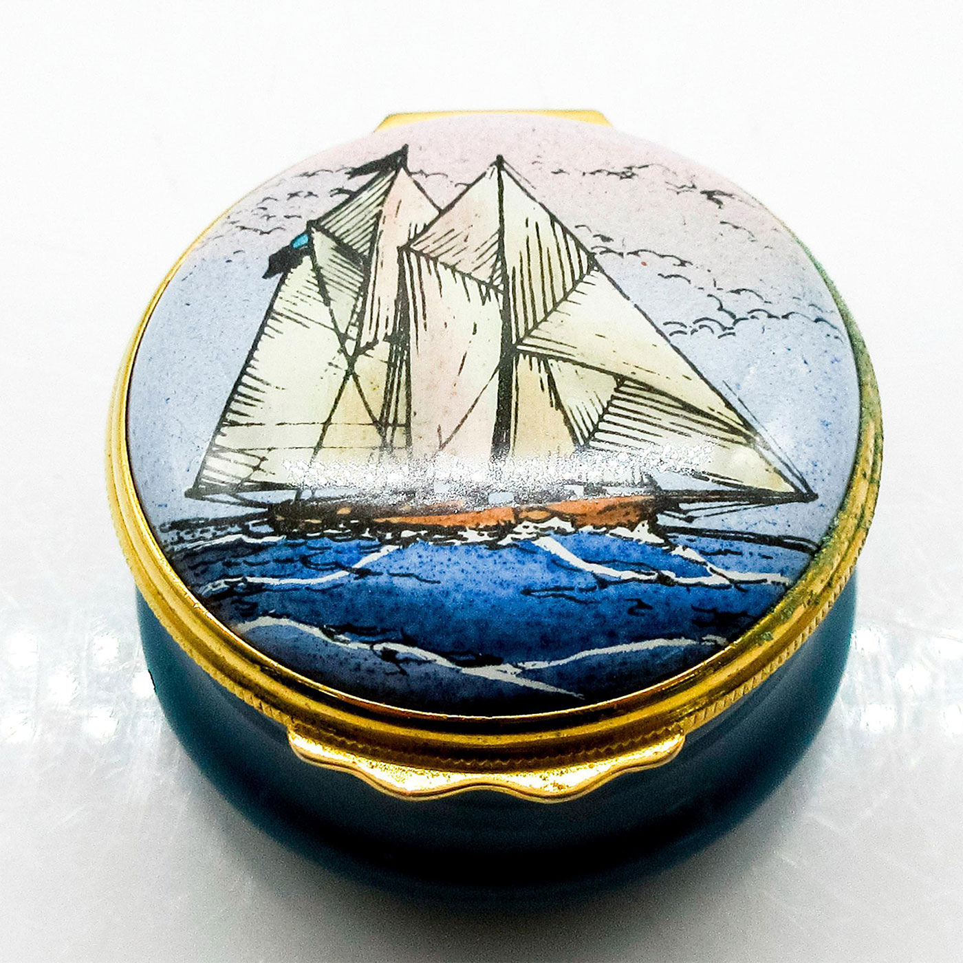 Tiffany & Co. Halcyon Days Enamels Trinket Box Nautical | Lion and 
