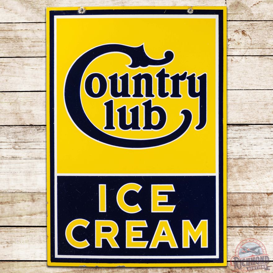 Country Club Ice Cream DS Porcelain Sign