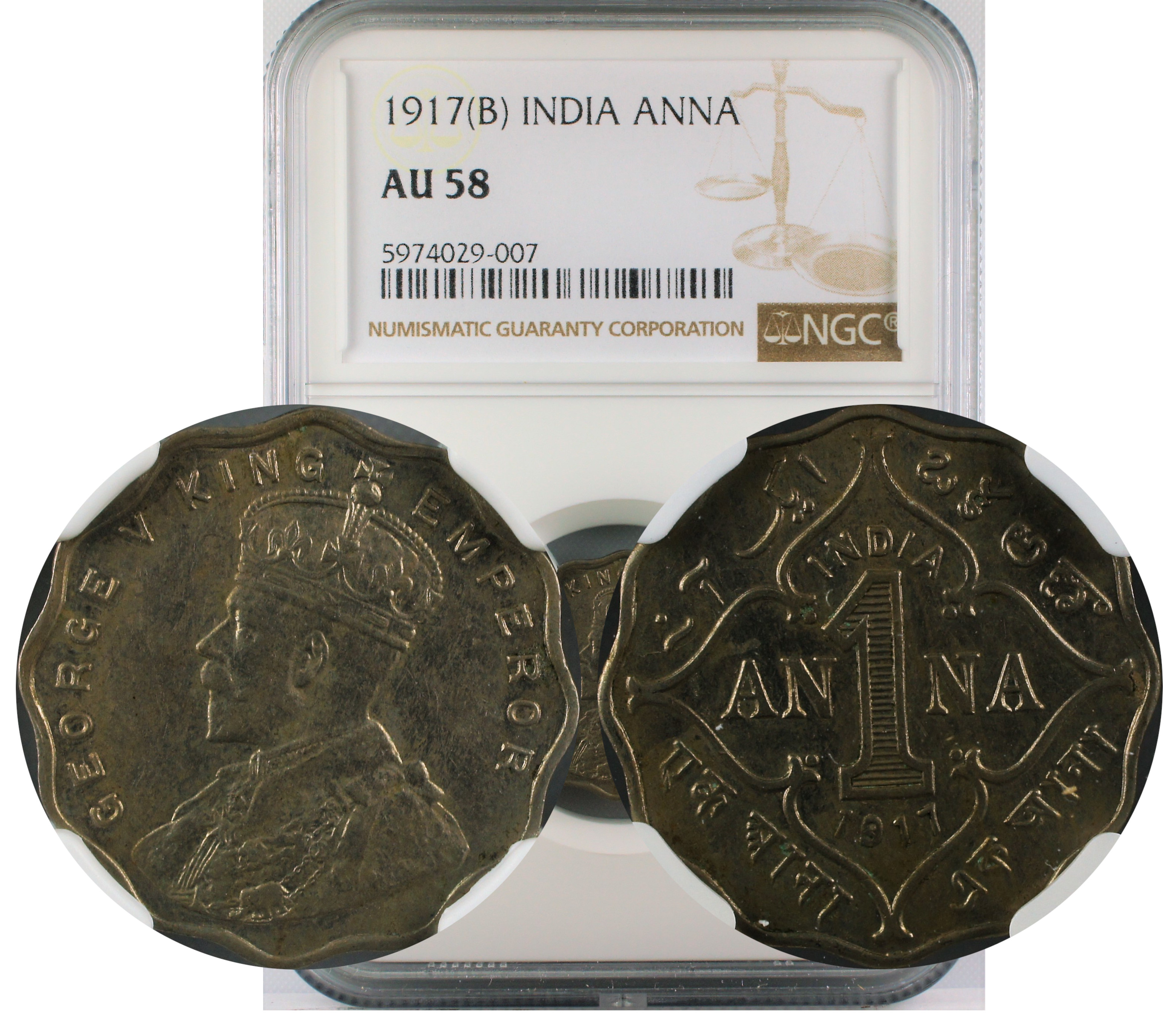 1917 B INDIA ANNA AU58