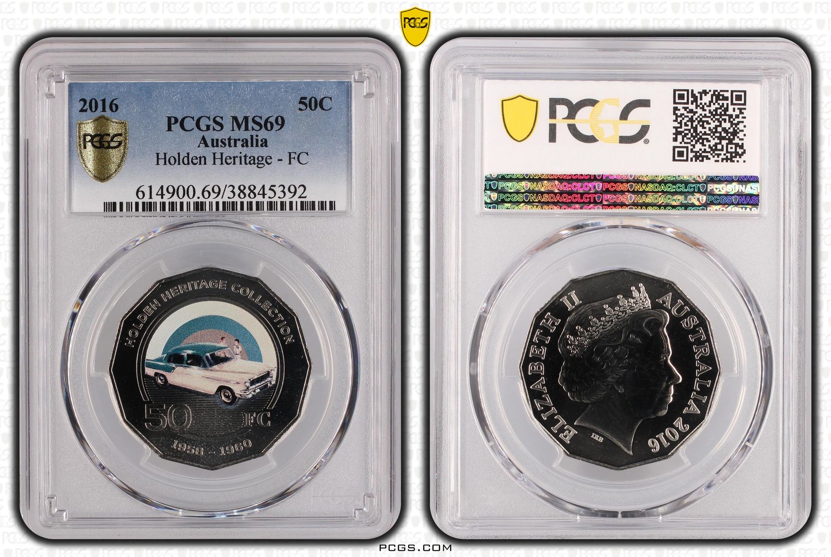 2016 Australia Fifty Cent, 50c Holden Heritage - FC PCGS - MS69 -392
