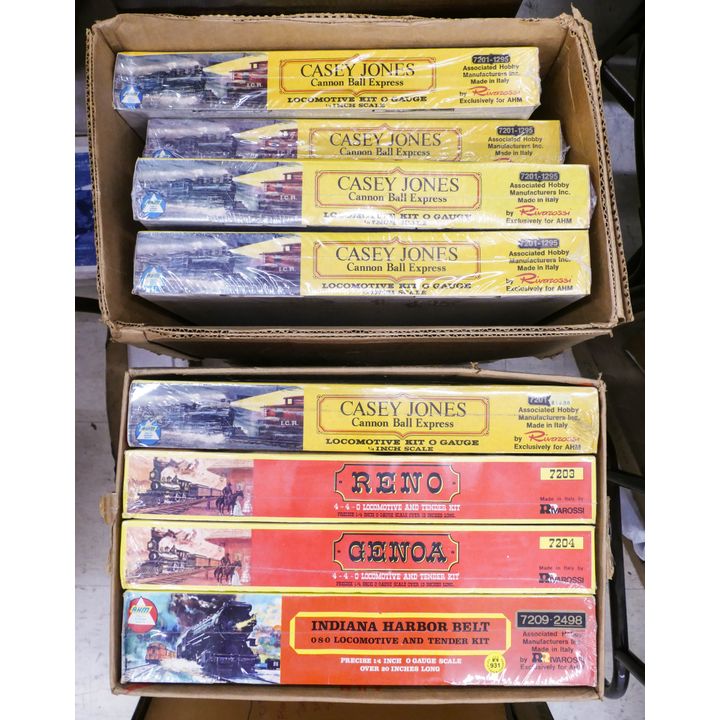 8pc AHM Casey Jones O Gauge Model Sets- Mint in Boxes