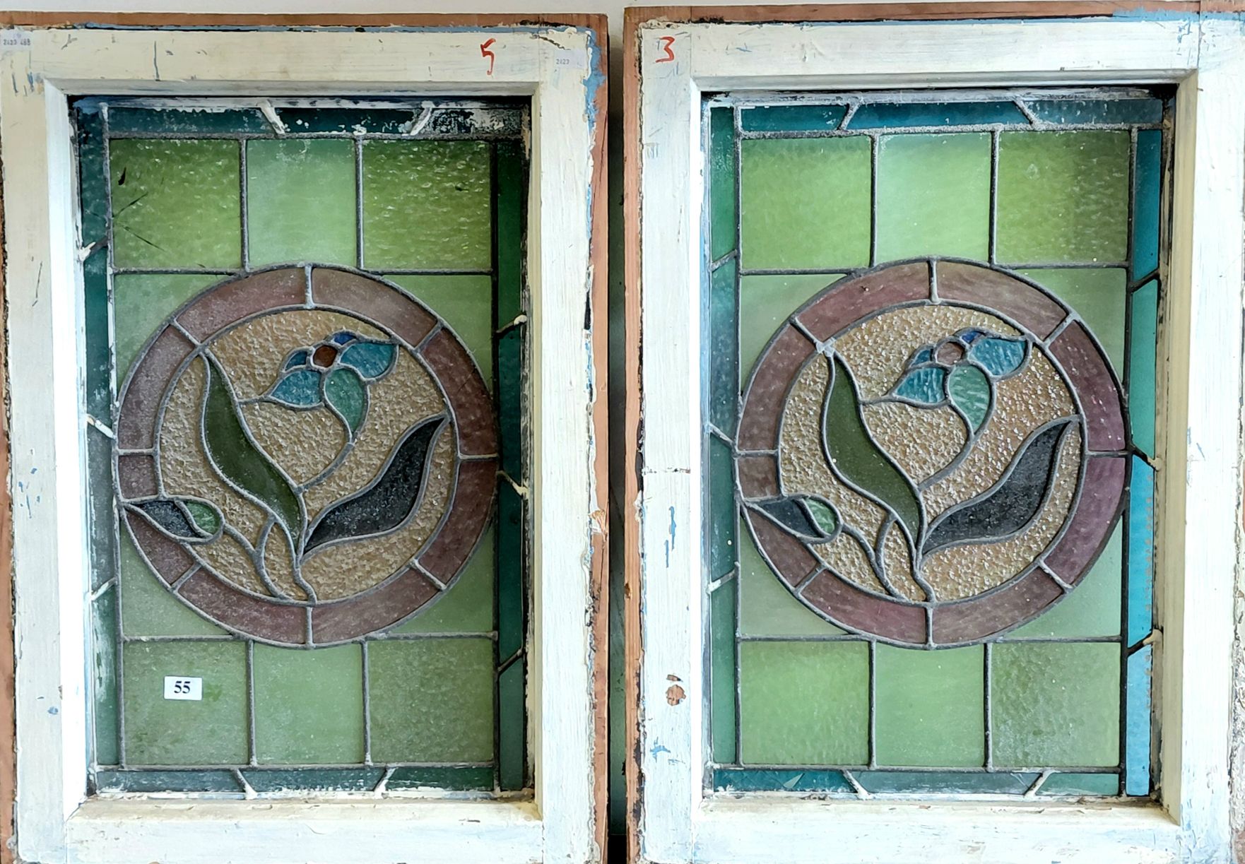 Pair Of Leadlight Windows