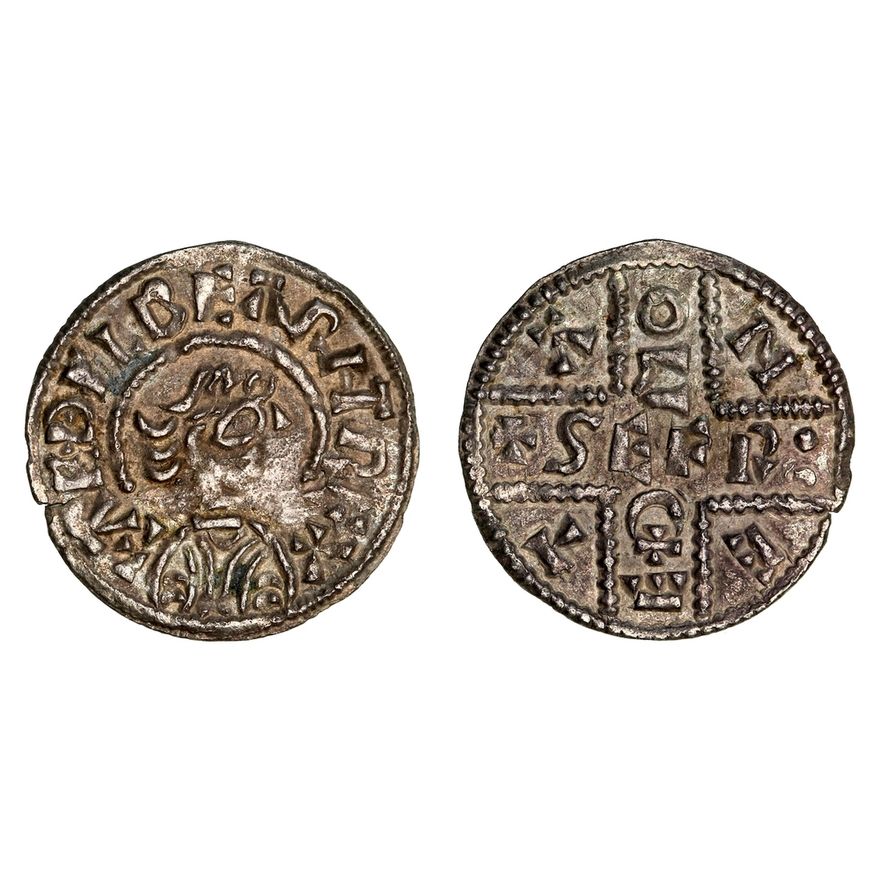 Wessex, Æthelberht (858-865/6), Penny, Inscribed Cross type, Canterbury ...