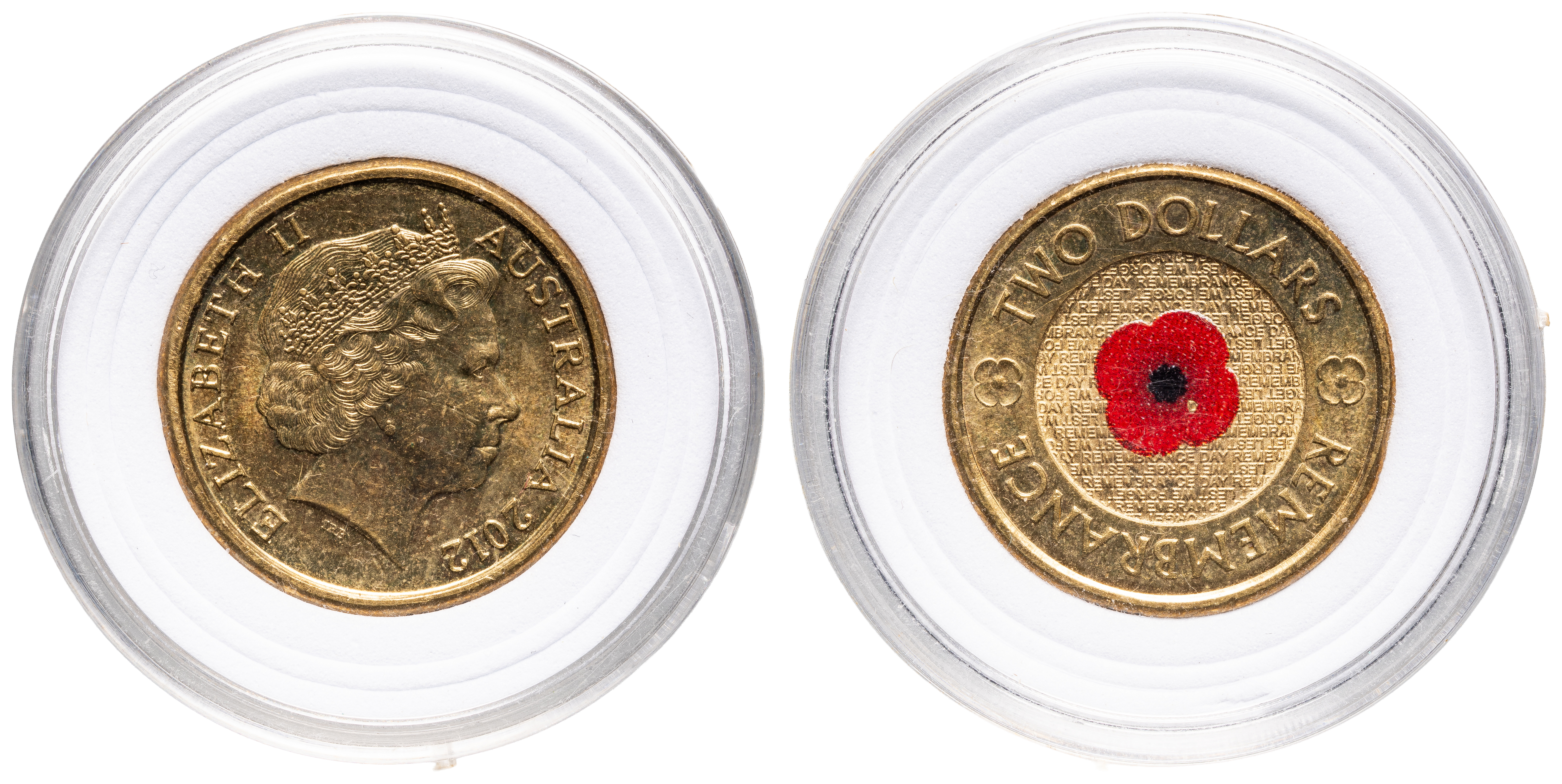 Elizabeth II, RAM - Remembrance Day Red Poppy, Two Dollars, 2012, UNC