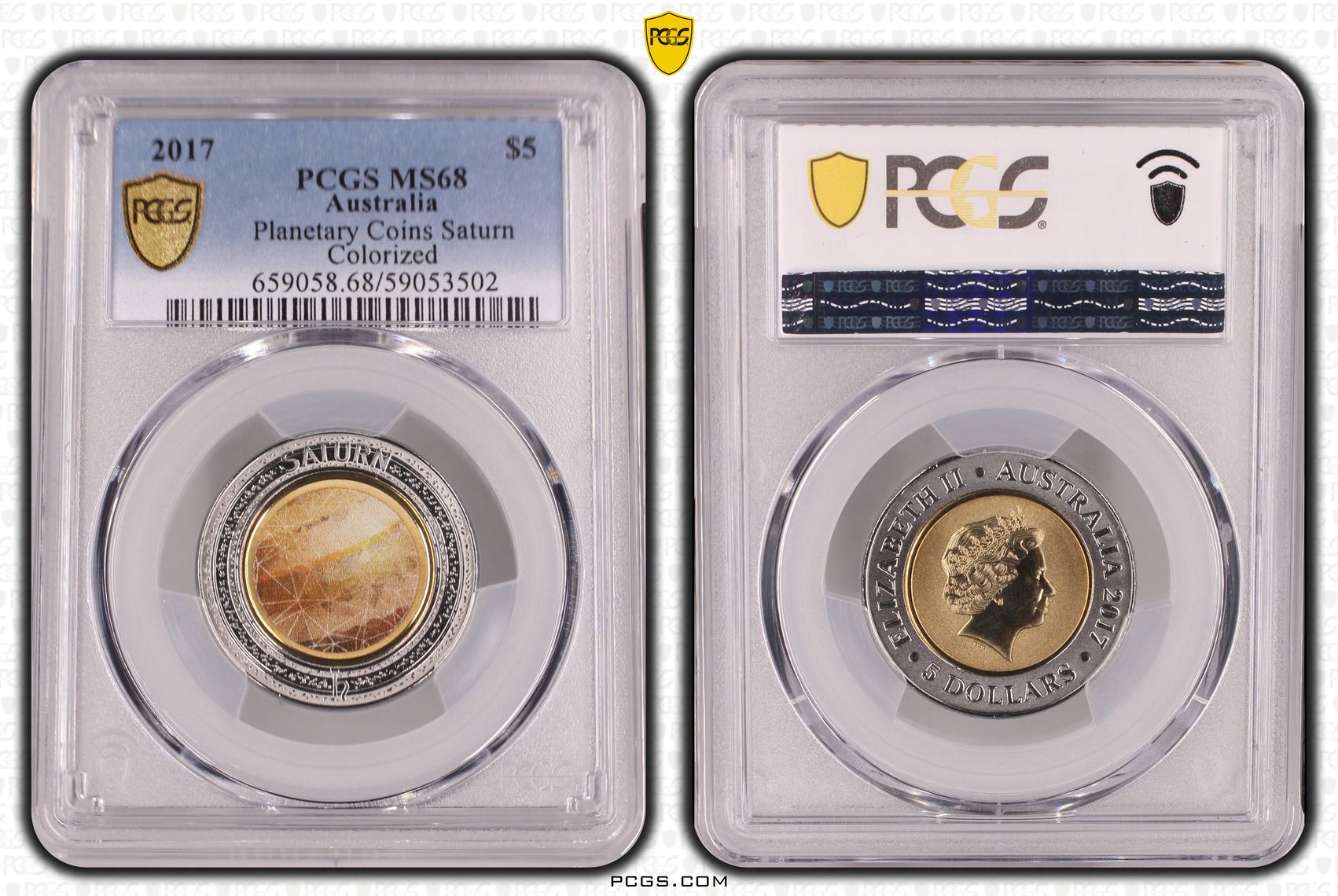 Planetary Coins Saturn, Five Dollar, 2017, PCGS MS68