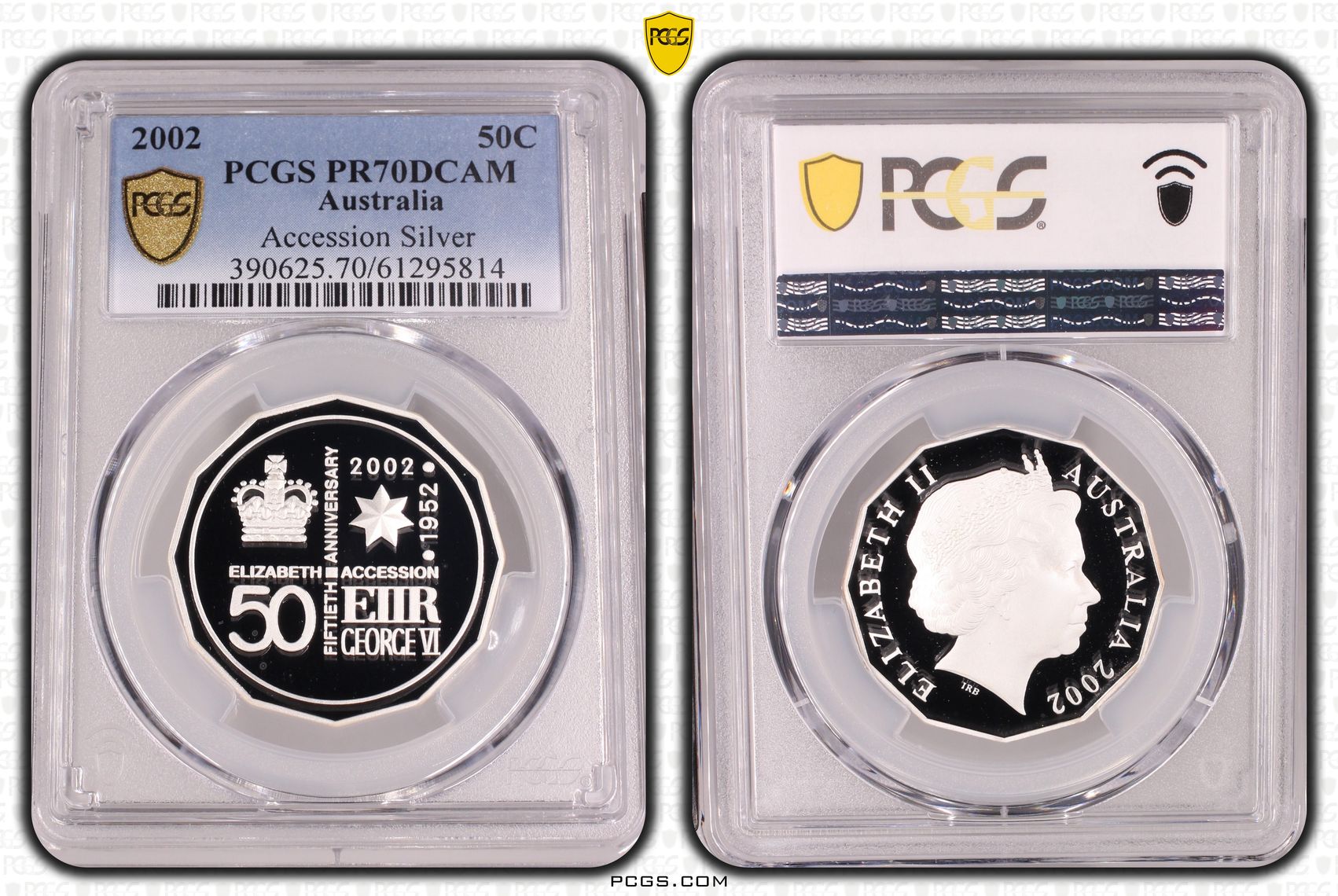 Accession Silver, POP 18/0, Fifty Cent, 2002, PCGS PR70DCAM