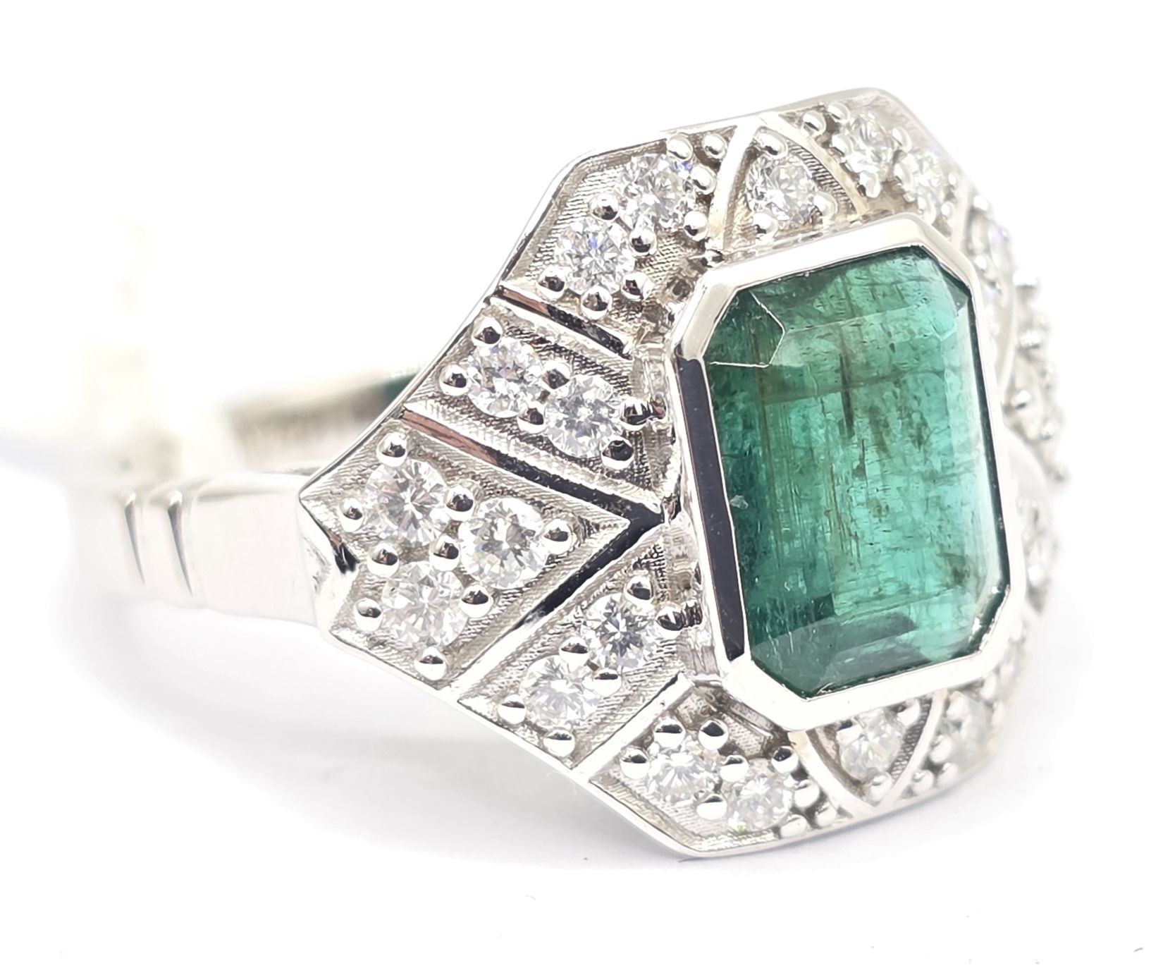 162 · 14K WHITE GOLD ART DECO RING