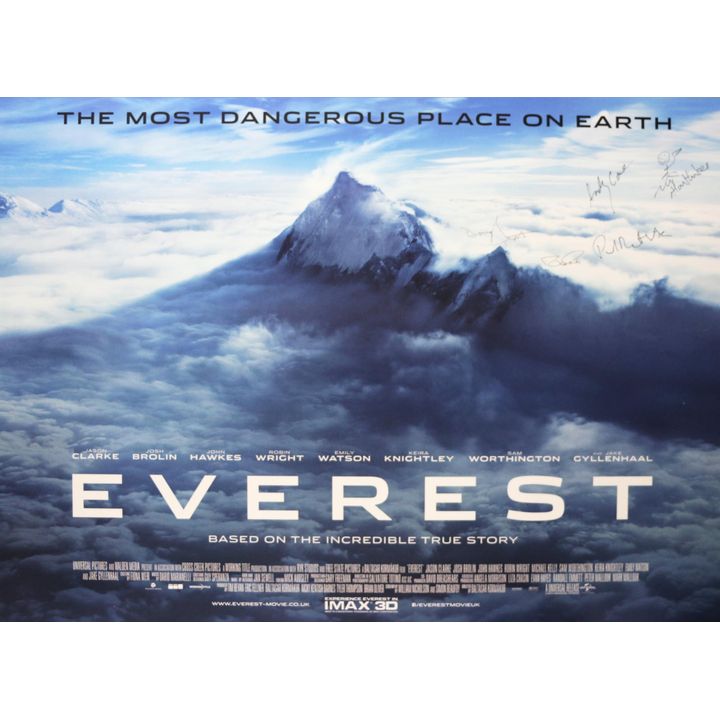 MOVIE POSTER - EVEREST [signed], The Most Dangerous Place on Earth