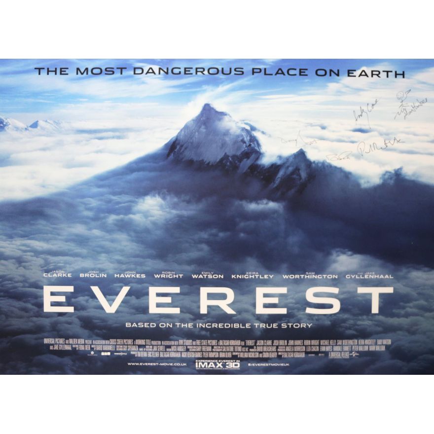 MOVIE POSTER - EVEREST [signed], The Most Dangerous Place on Earth