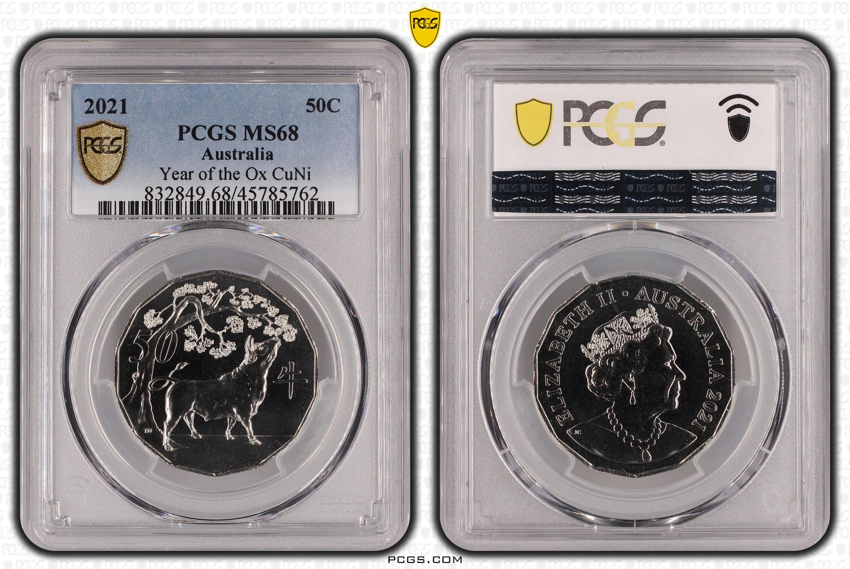 Year of the Ox CuNi , Fifty Cent, 2021, PCGS MS68