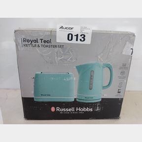 RUSSELL HOBBS ROYAL TEAL KETTLE AND TOASTER