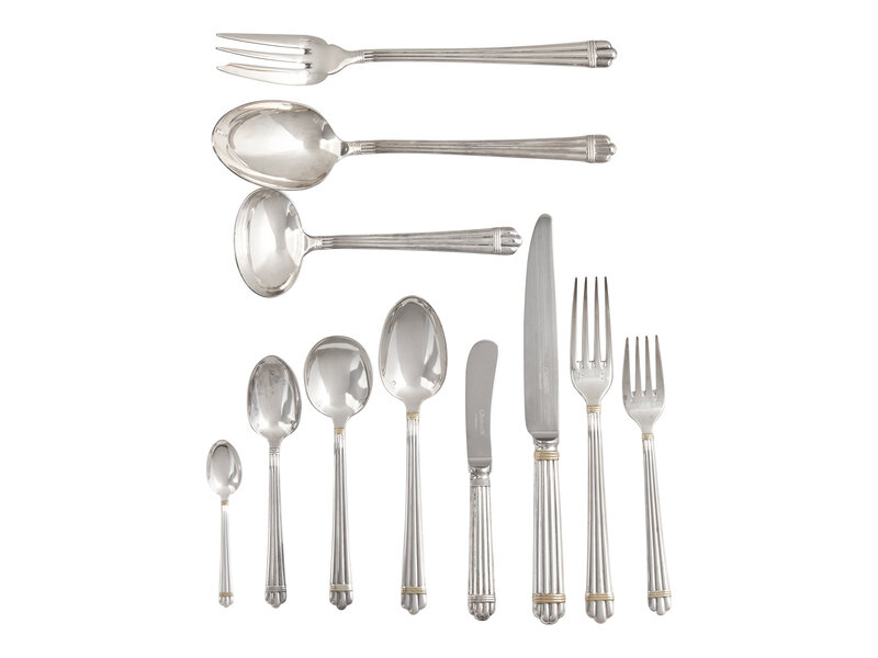 A Christofle Parcel Gilt Silver-Plate Flatware Service
