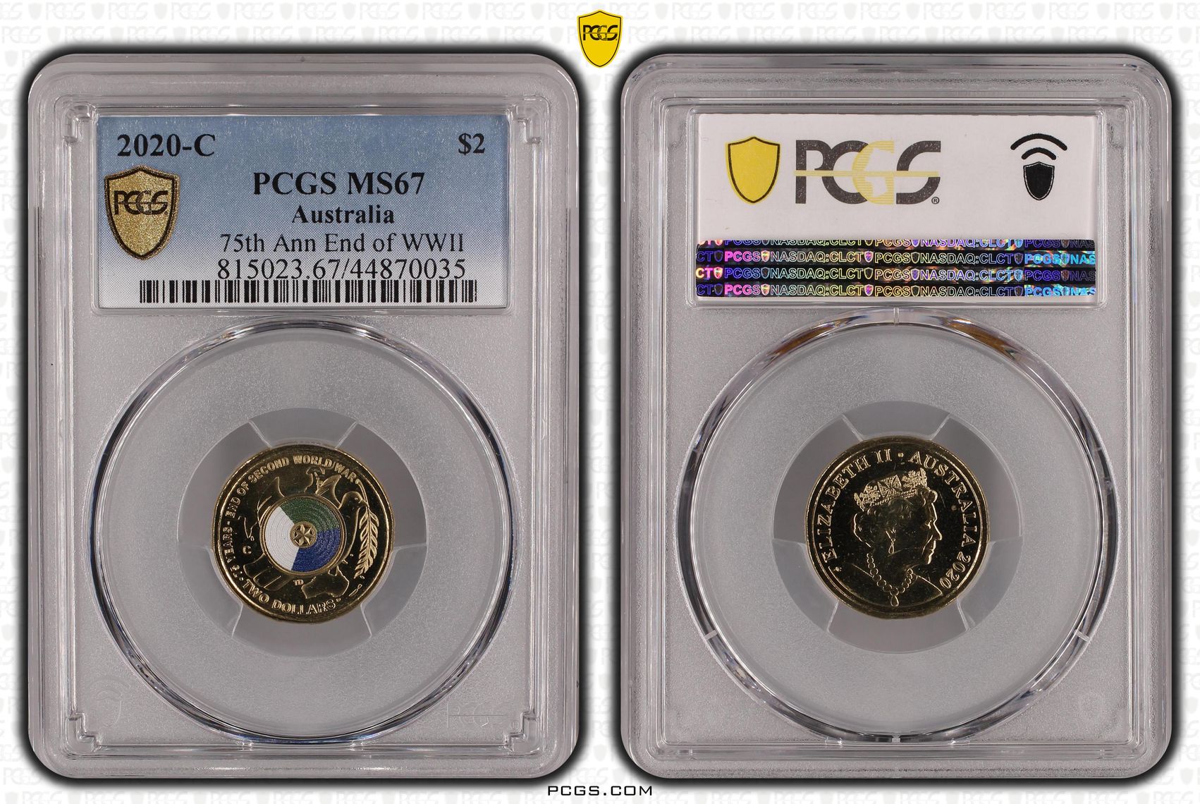 75th Ann End of WWII Colourised, Two Dollar, 2020-C, PCGS MS67