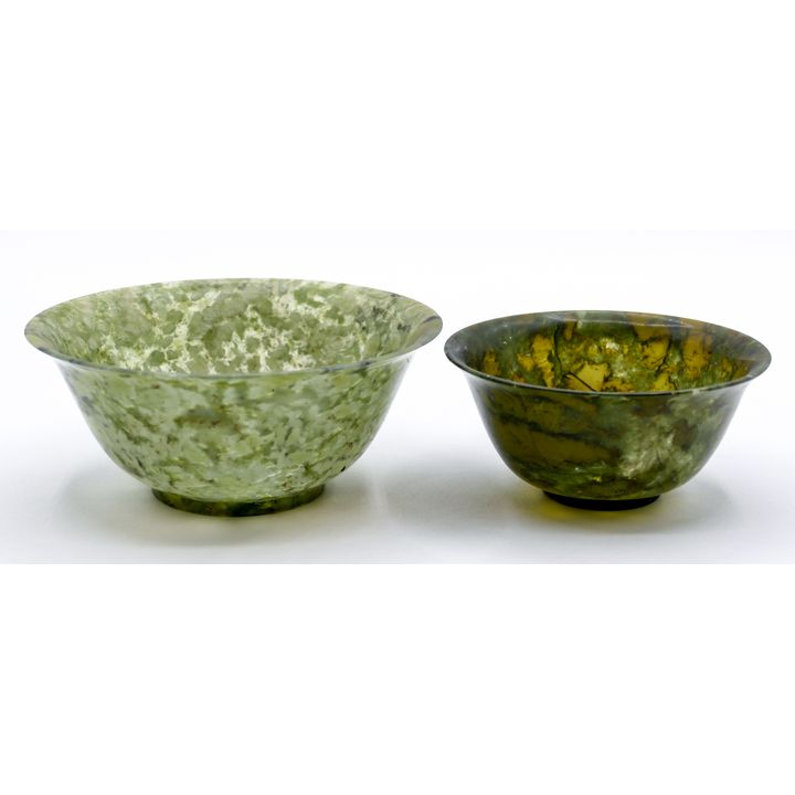 2pc Carved Jade Tea Bowls