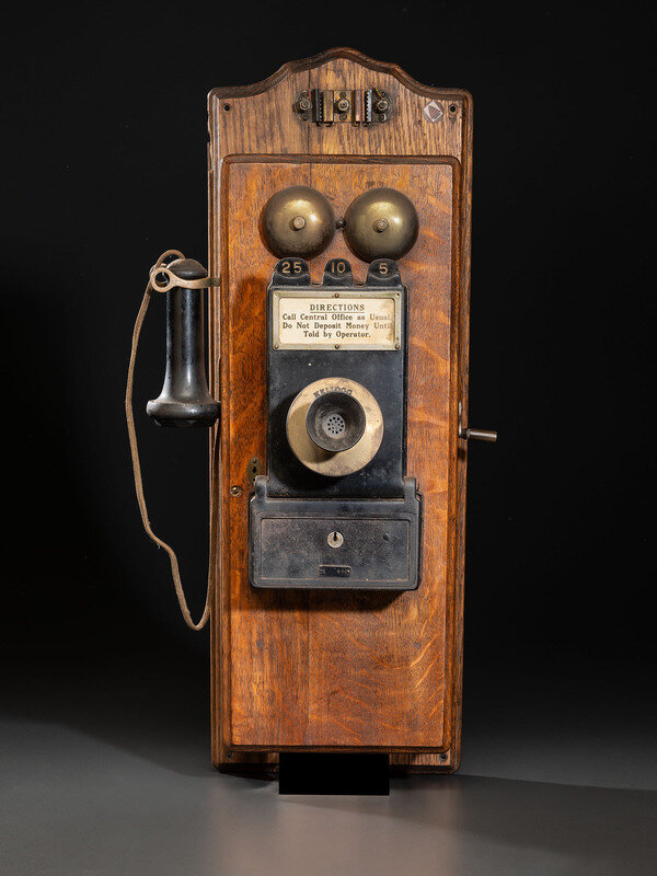 A Kellogg Oak Wall Telephone