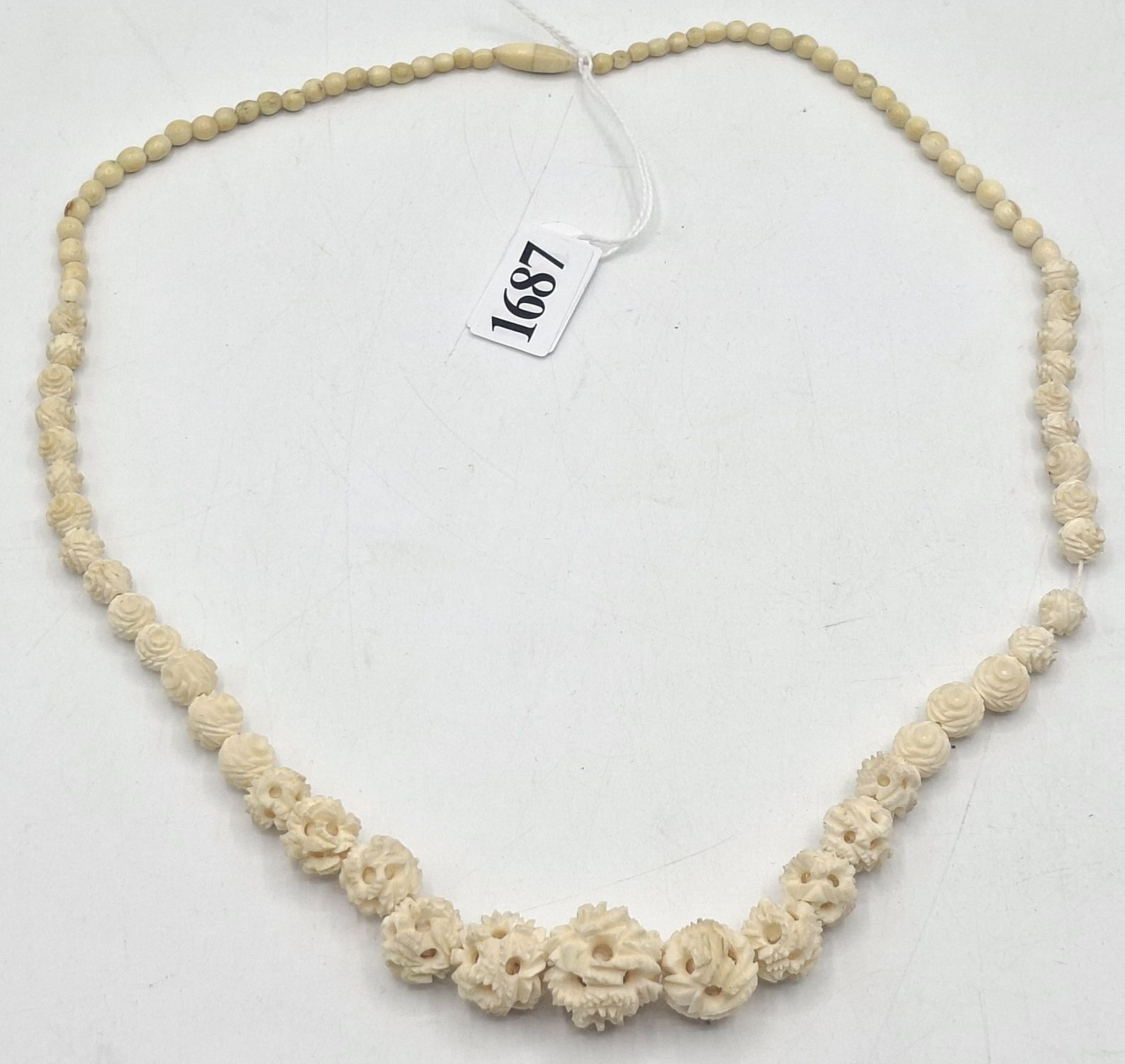 Antique Carved Ivory Necklace