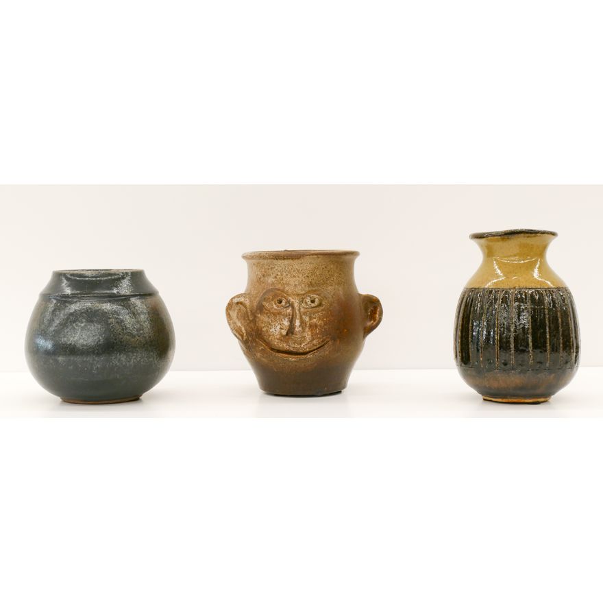 Box 3pc Ken Shores Studio Pottery Small Vases