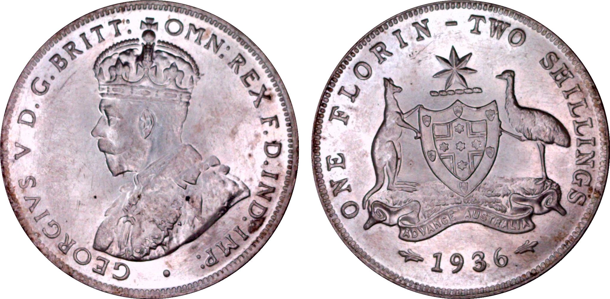 1936(m) Australia Florin Silver PCGS - MS64 -897