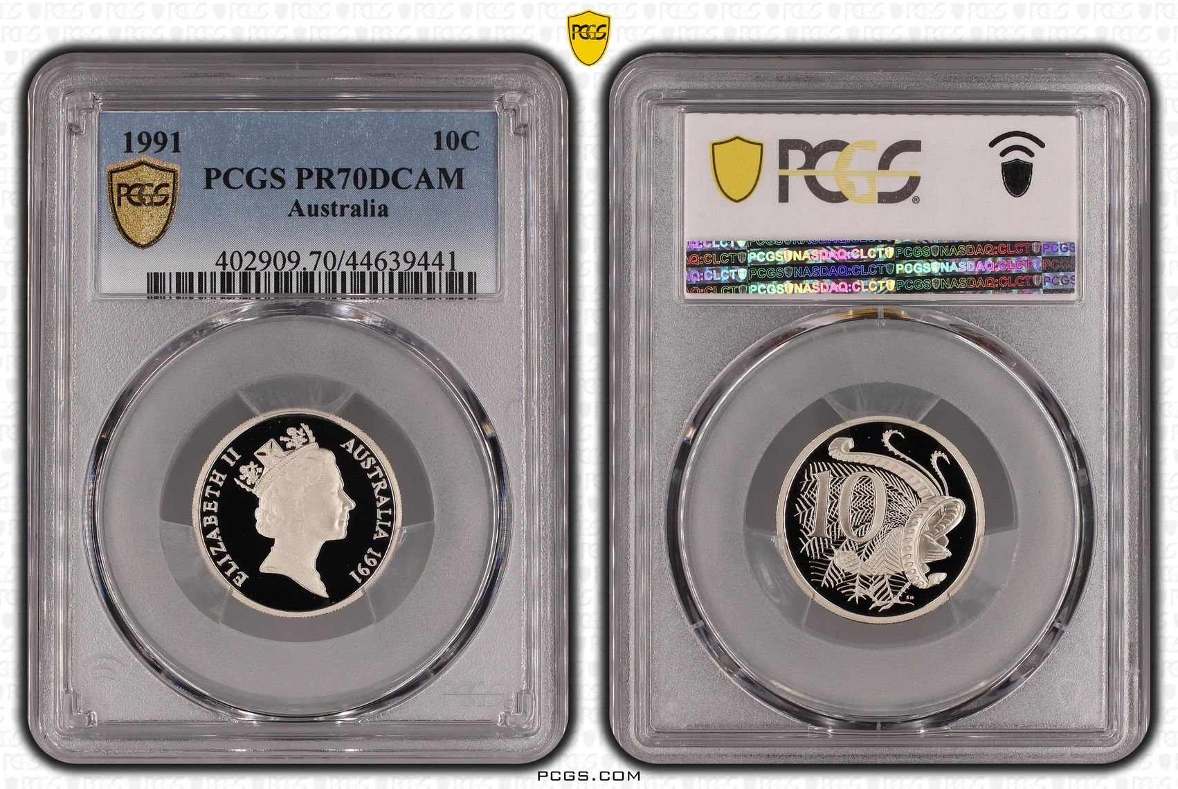 Elizabeth II, Ten Cent, 1991, PCGS PR 70DCAM