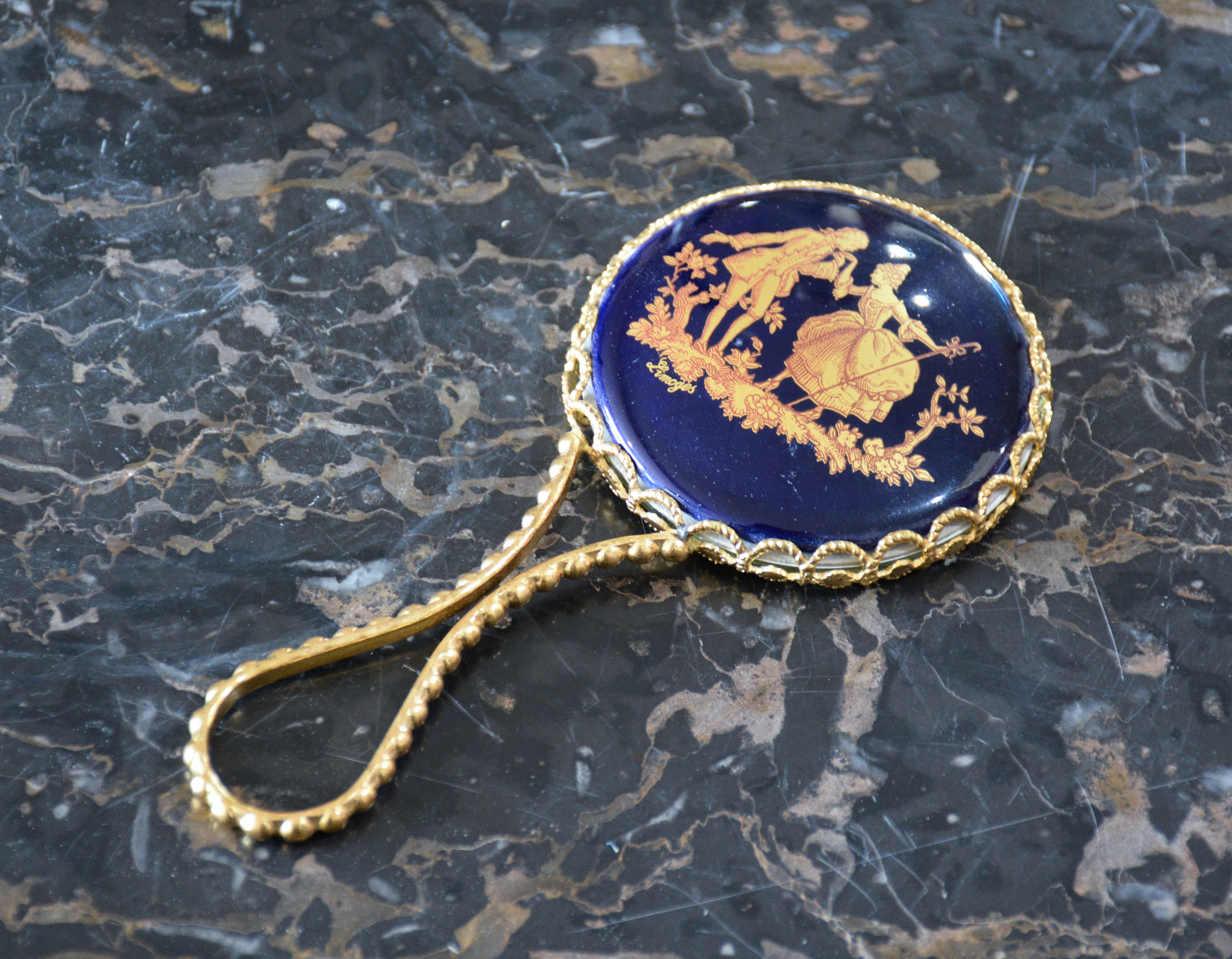 Small Limoges Hand-Mirror — sold at auction in New Zealand for $35
