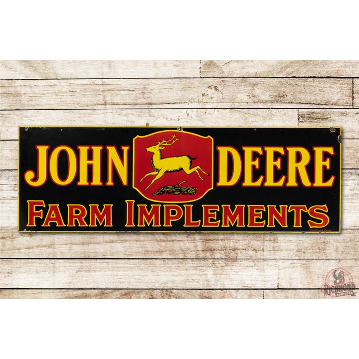 6' John Deere 4-Legged Logo Farm Implements Double Sided Porcelain Sign TAC 9 & 8.75