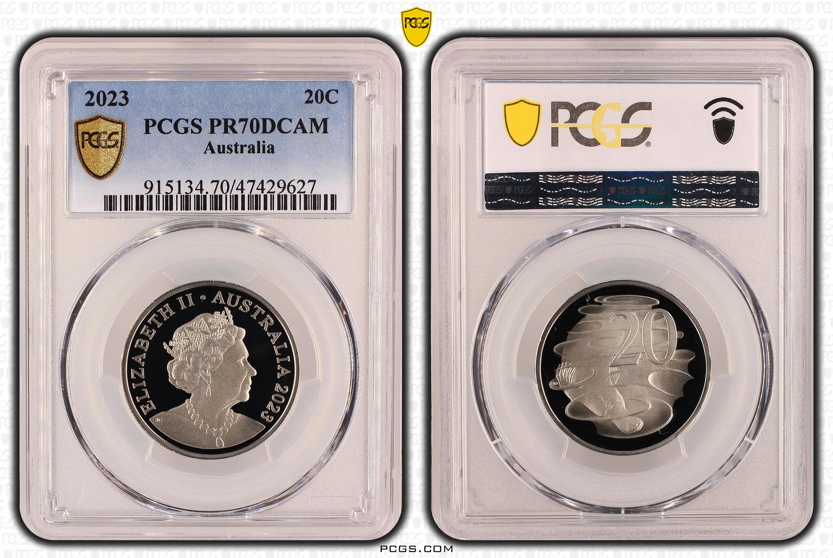 Elizabeth II, Twenty Cent, 2023, PCGS PR70DCAM