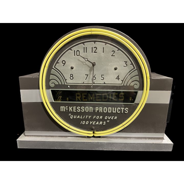 Mckesson Products Coca Cola Coke Acid Etched Neon Clock
