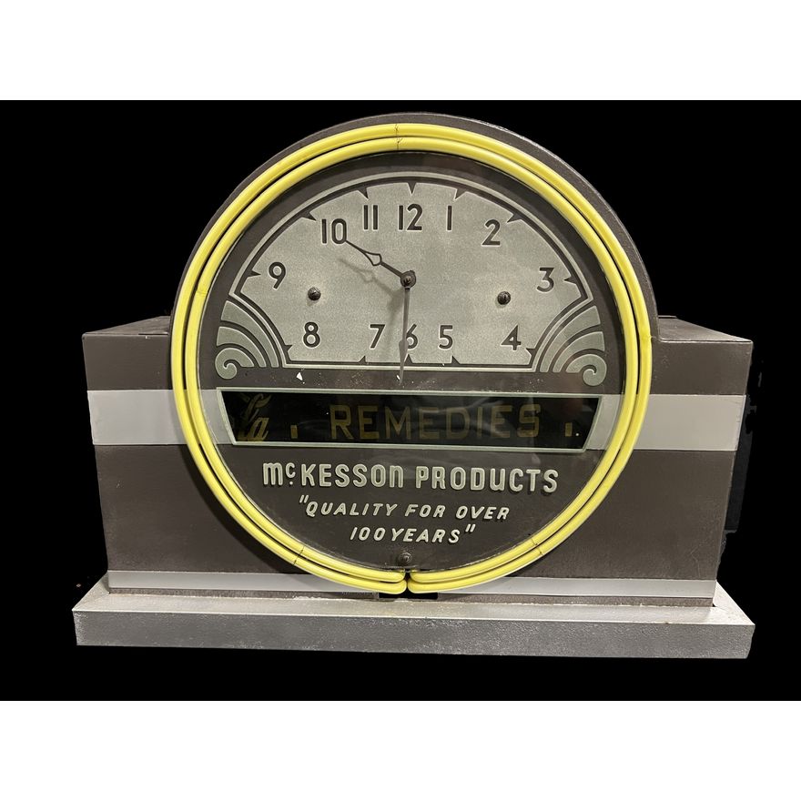 Mckesson Products Coca Cola Coke Acid Etched Neon Clock