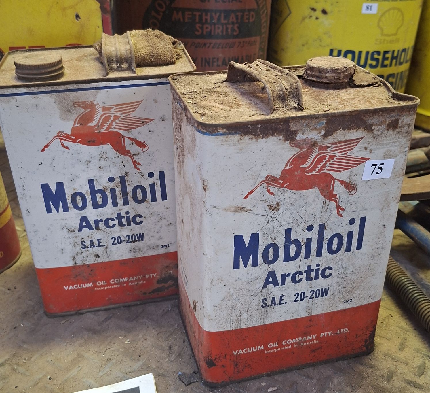 Mobil Oil Tins