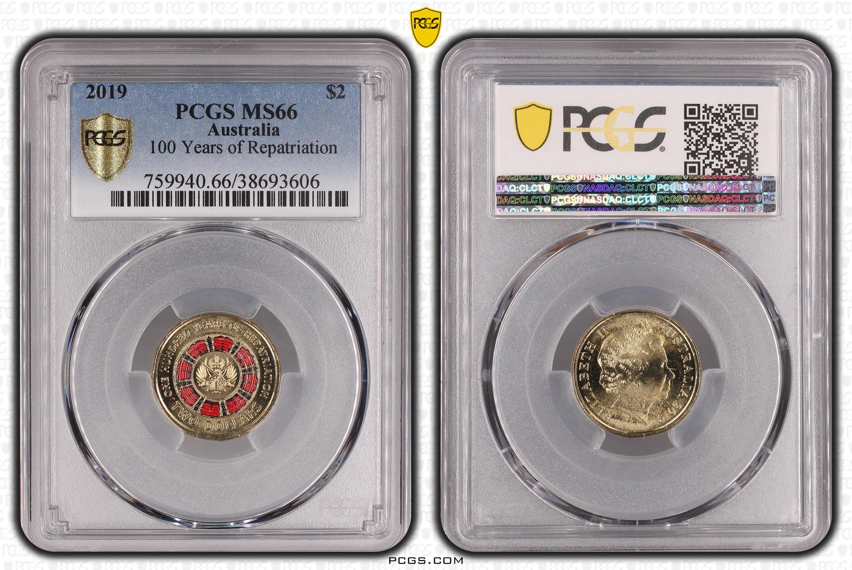 100 Years of Repatriation - Colorized, Two Dollar, 2019, PCGS MS66