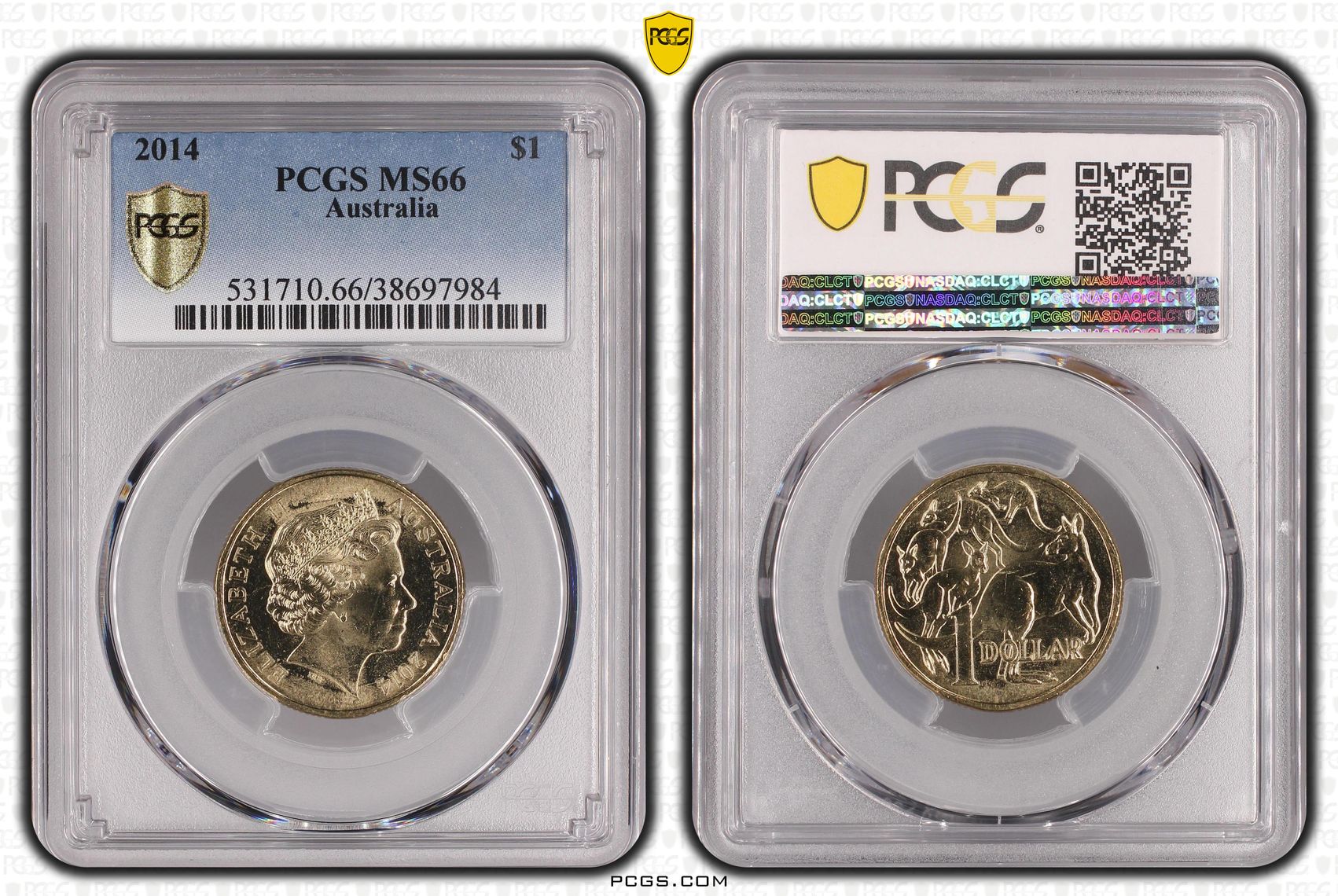 Elizabeth II, One Dollar, 2014, PCGS MS 66
