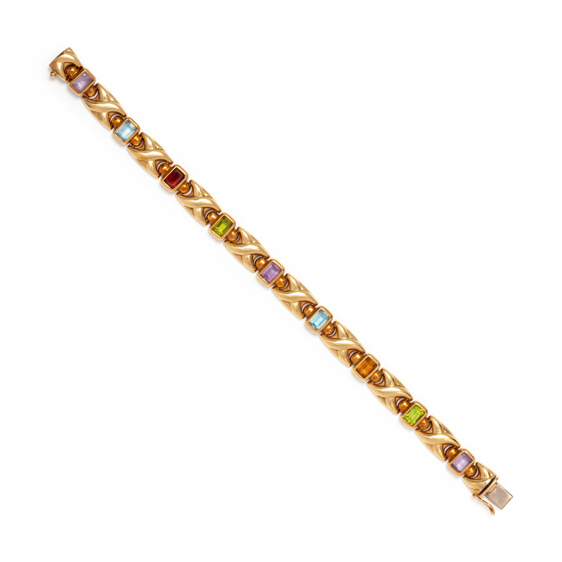 YELLOW GOLD AND MULTIGEM BRACELET