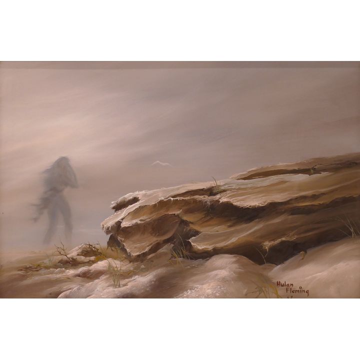 Hulan Fleming 'Dawn' 1967 Oil on Masonite Framed- 29x39''